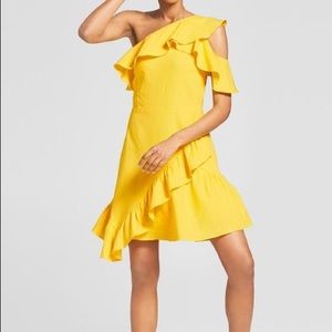 A New Day Yellow Ruffle Dress size 14